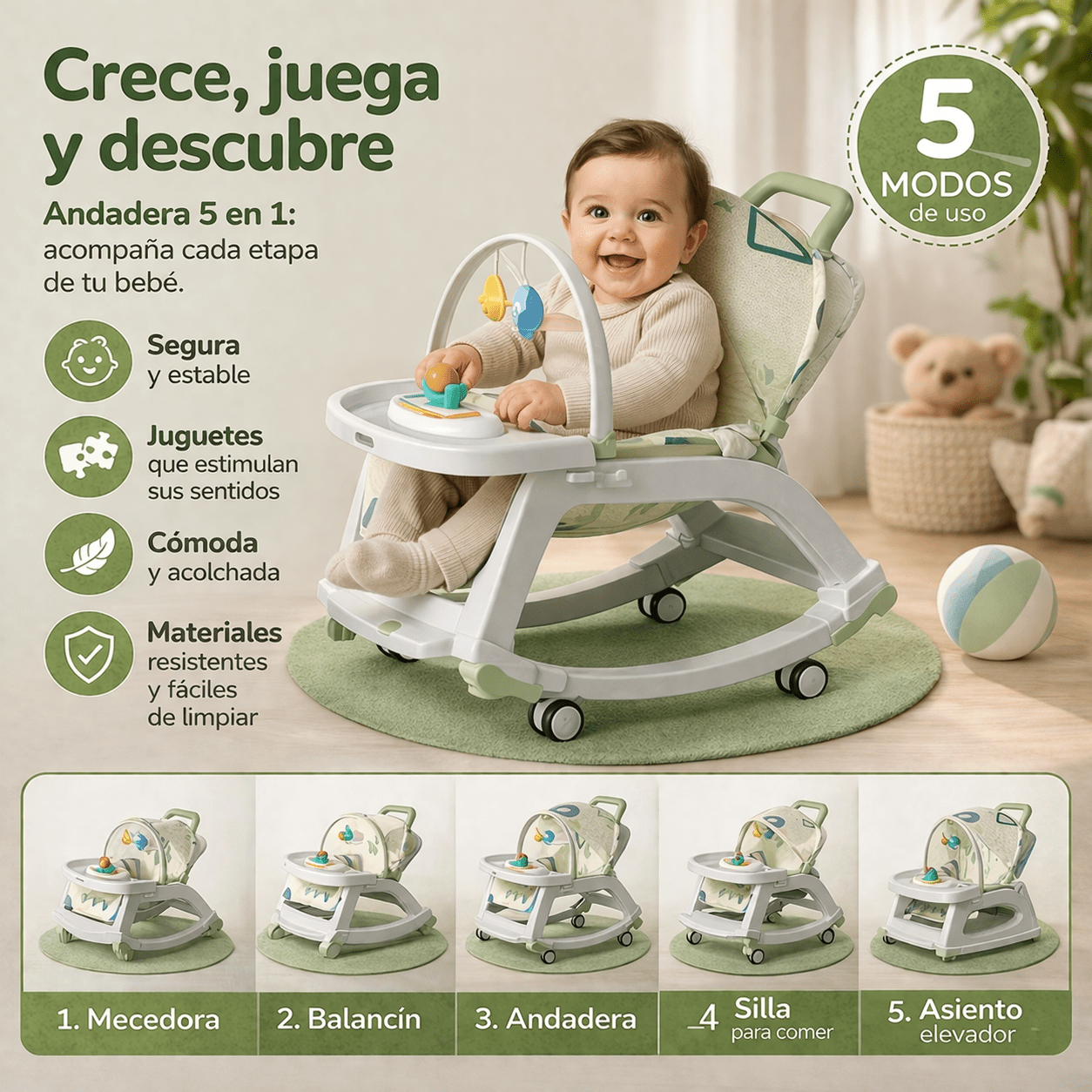 ANADADERA 5 EN 1 MULTIFUNCIONAL - Mi tienda