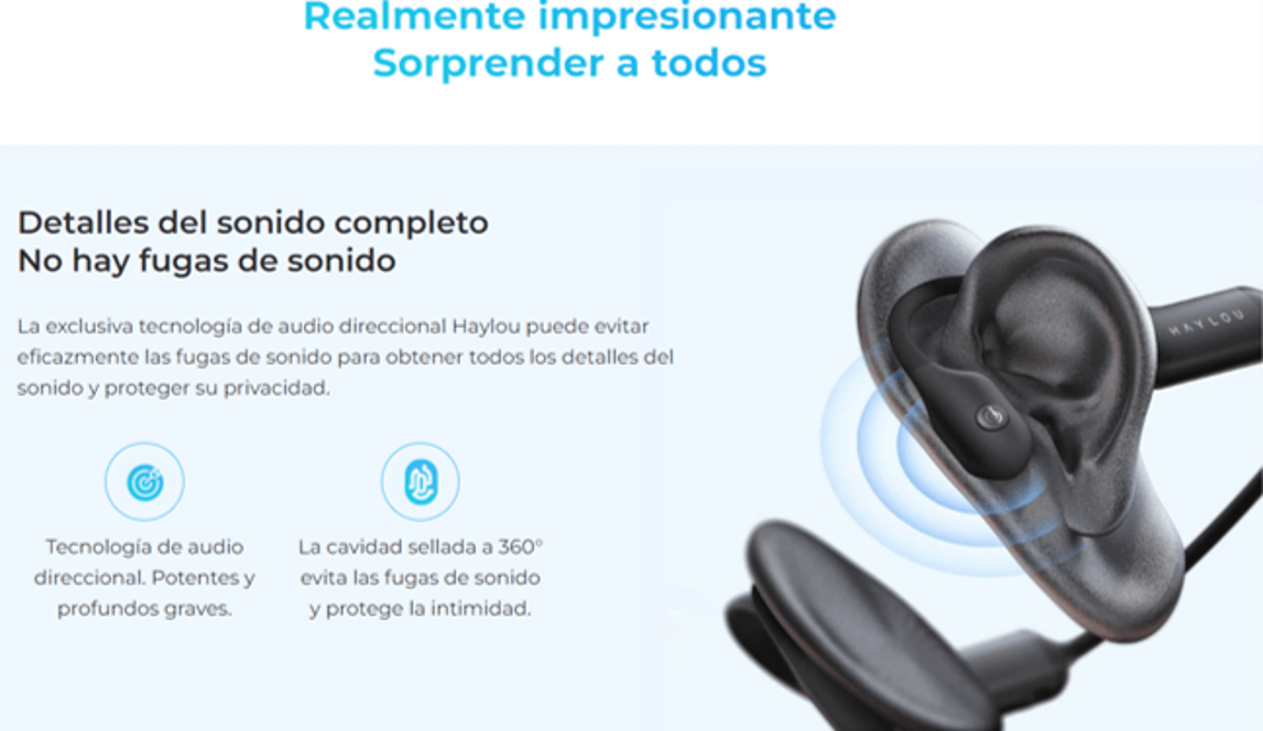 AUDÍFONOS DE CONDUCCIÓN ÓSEA HAYLOU BC01 - Mi tienda