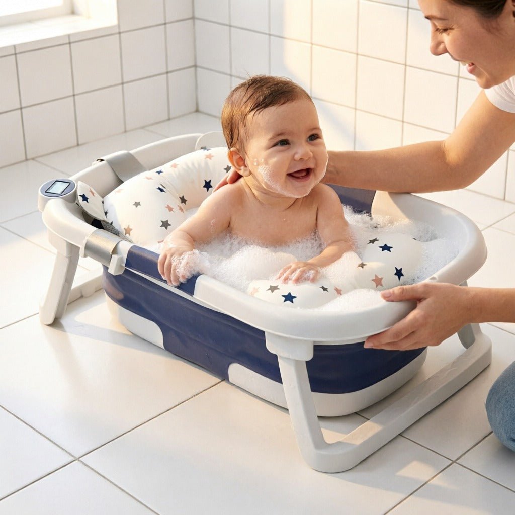 BAÑERA PLEGABLE INTELIGENTE CON COJÍN - BEBÉ - Mi tienda