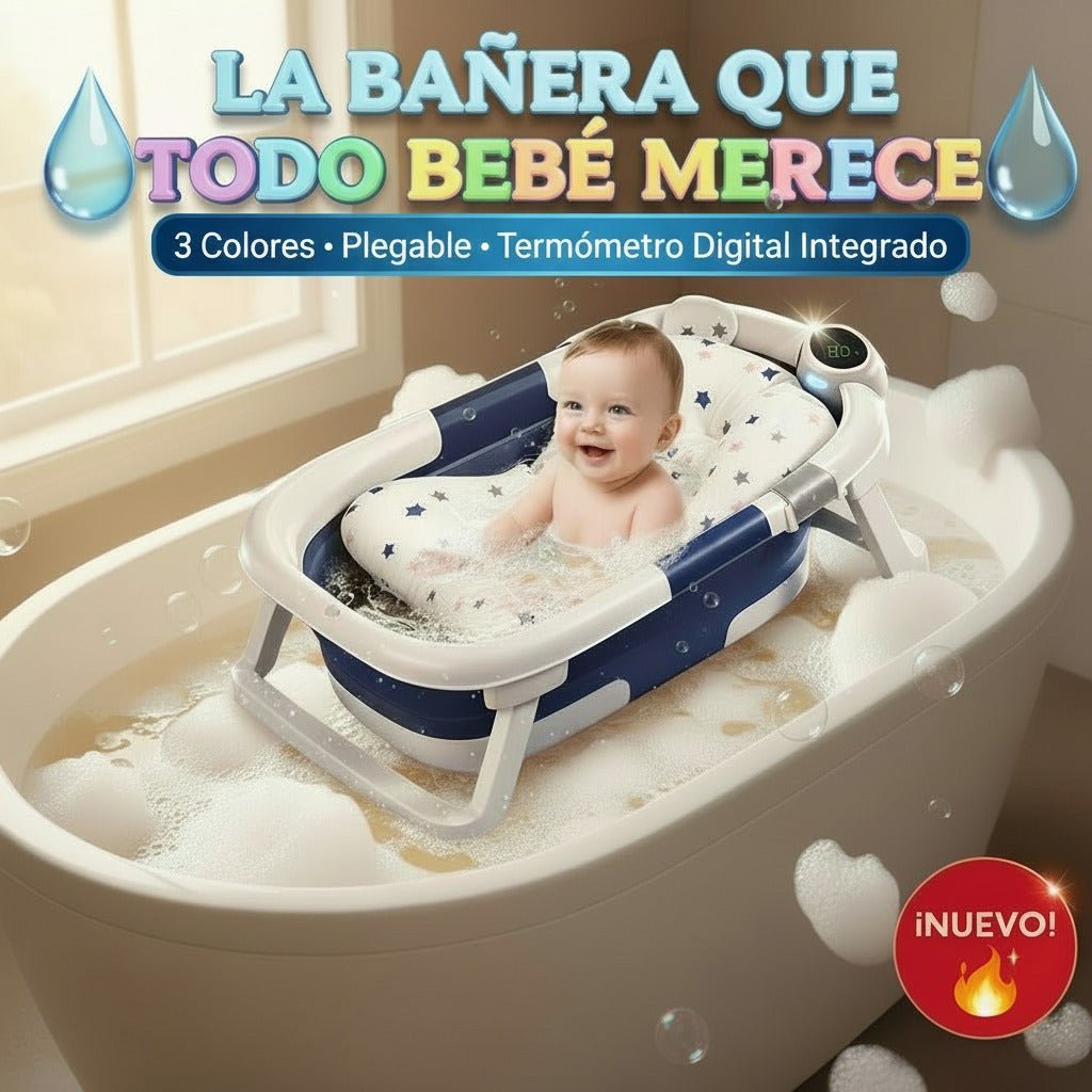 BAÑERA PLEGABLE INTELIGENTE CON COJÍN - BEBÉ - Mi tienda