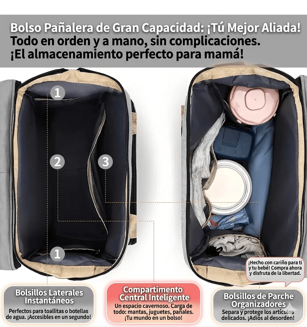 BOLSO PAÑALERA CUNA COLCHÓN - PORTATIL BEBÉ - Mi tienda