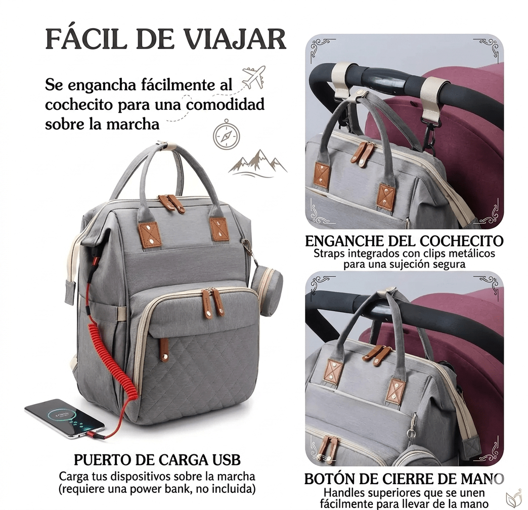 BOLSO PAÑALERA CUNA COLCHÓN - PORTATIL BEBÉ - Mi tienda