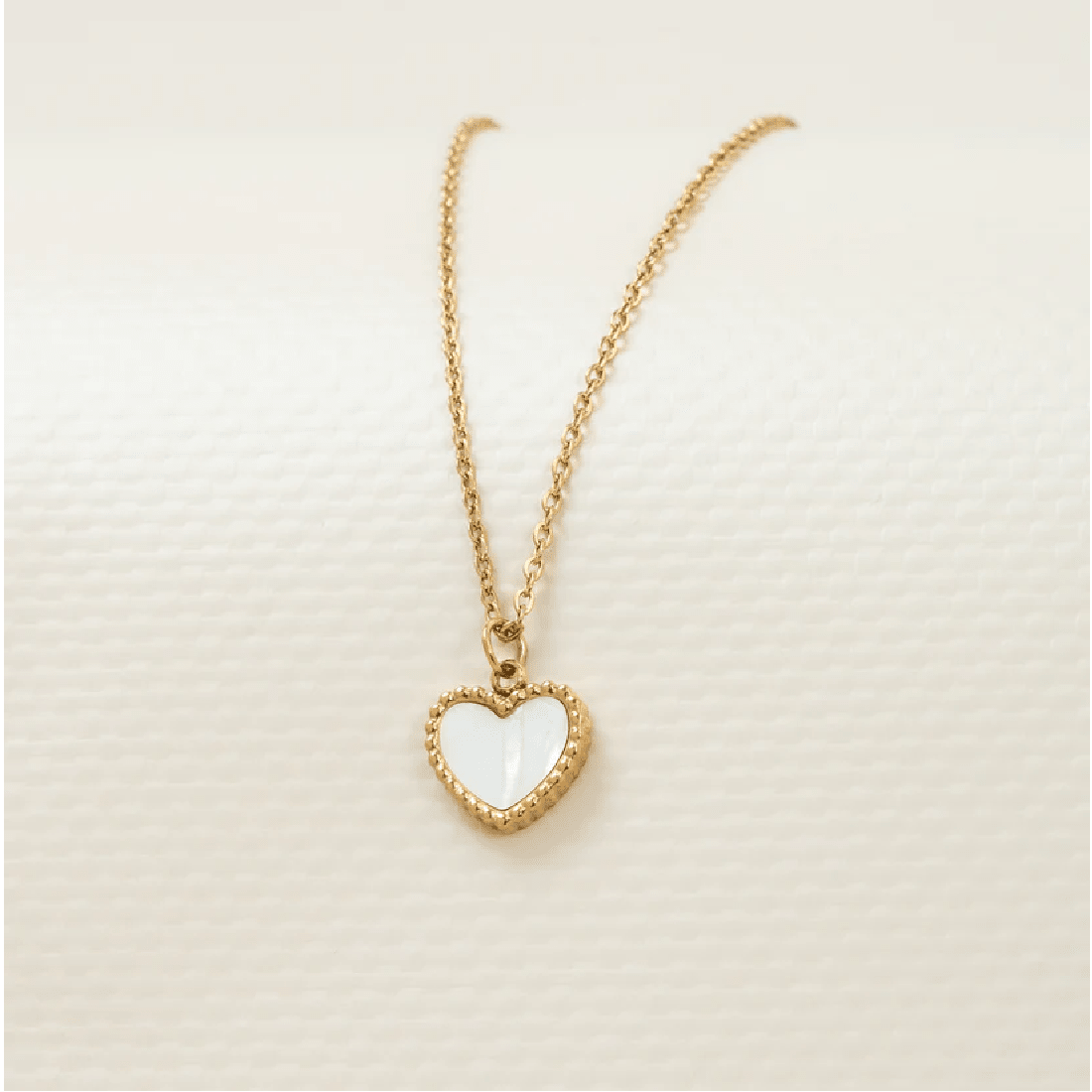 CADENA WHITE HEART - ORO GOLD FILLED 18K - Mi tienda