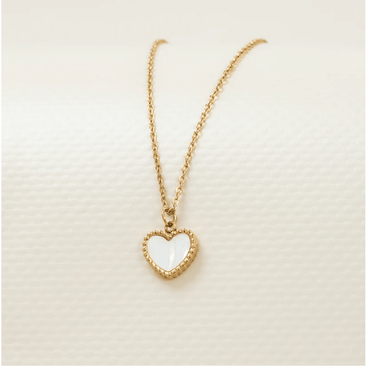 CADENA WHITE HEART - ORO GOLD FILLED 18K - Mi tienda