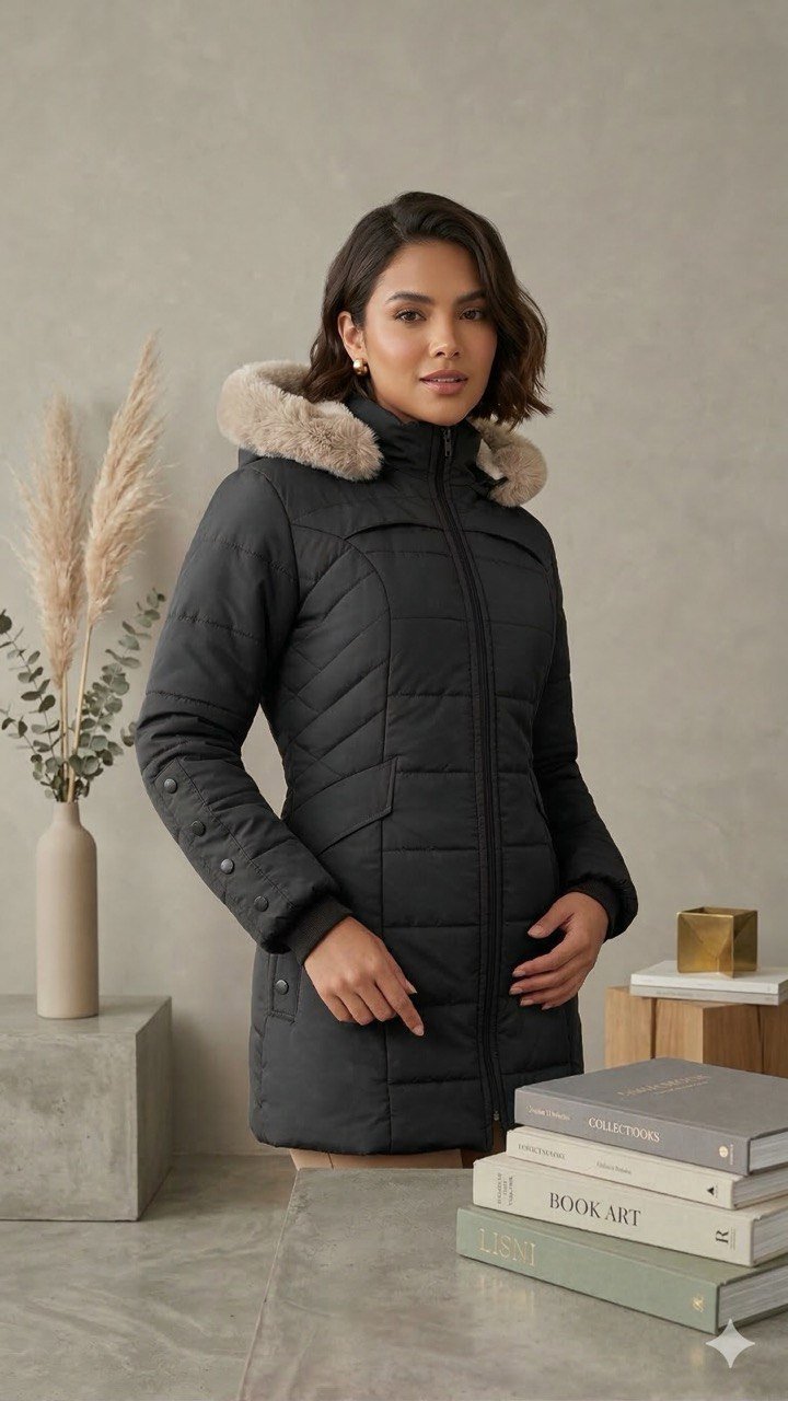 GABÁN OVEJERO CON CROCHES - DAMA H91 - Mi tienda