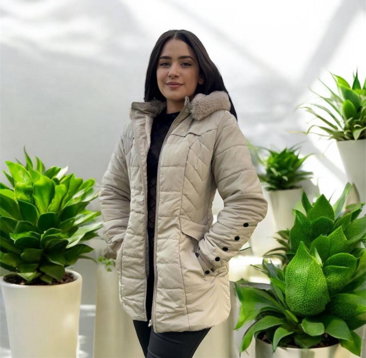 GABÁN OVEJERO CON CROCHES - DAMA H91 - Mi tienda