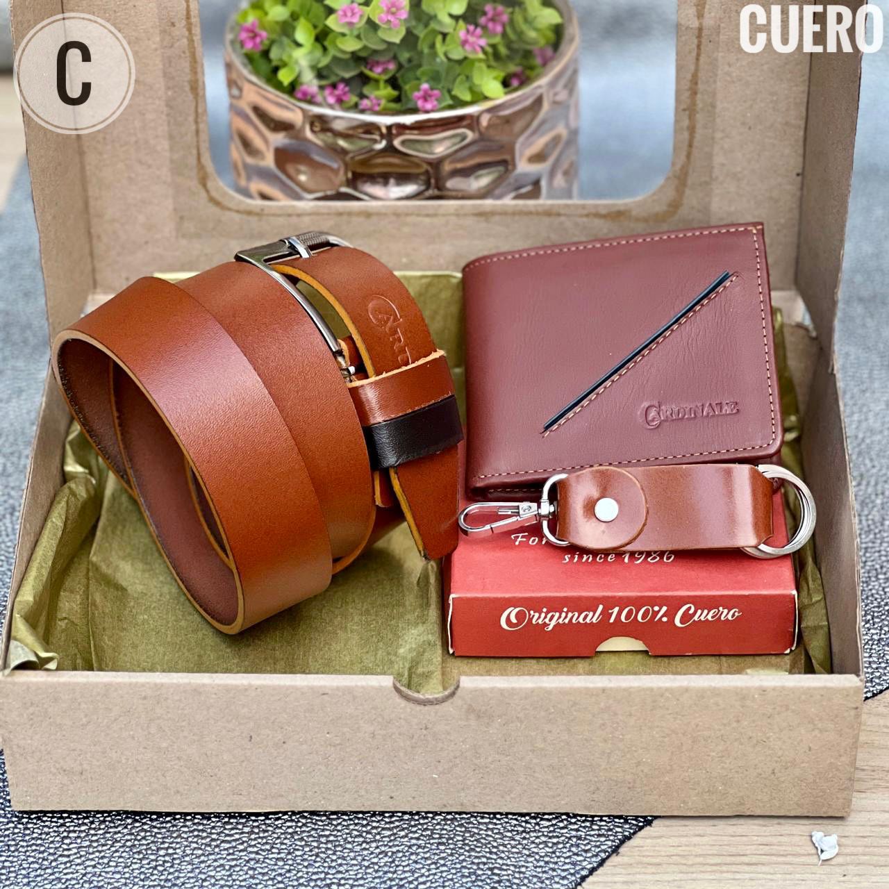SET CORREA DEPORTIVA - BILLETERA - LLAVERO PARA CABALLERO - Mi tienda