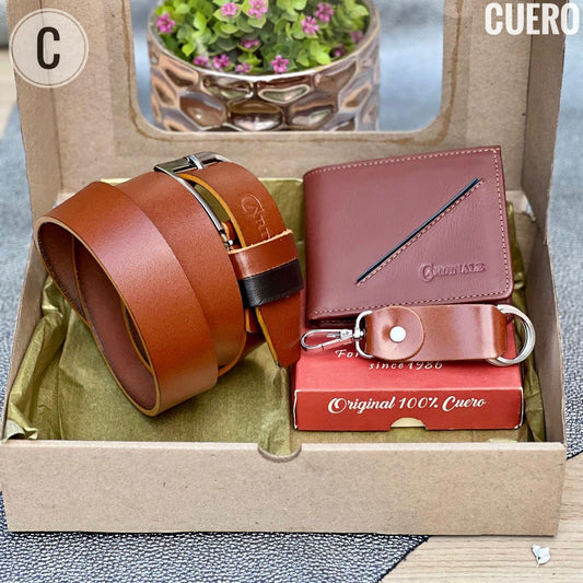 SET CORREA DEPORTIVA - BILLETERA - LLAVERO PARA CABALLERO - Mi tienda